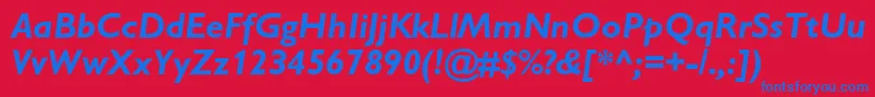 GillsanscBolditalic Font – Blue Fonts on Red Background