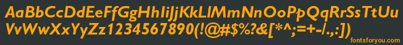 GillsanscBolditalic Font – Orange Fonts on Black Background