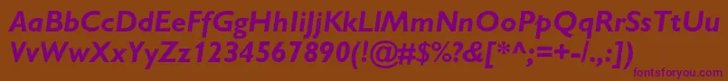 GillsanscBolditalic Font – Purple Fonts on Brown Background