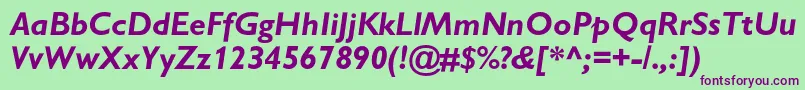 GillsanscBolditalic Font – Purple Fonts on Green Background
