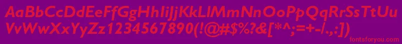 GillsanscBolditalic Font – Red Fonts on Purple Background