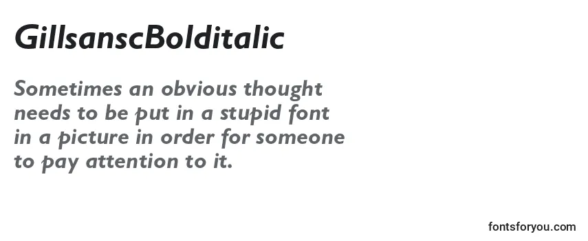 Review of the GillsanscBolditalic Font