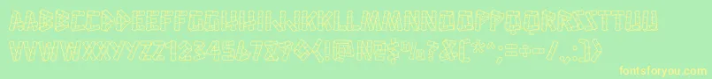 HanaleiRegular Font – Yellow Fonts on Green Background