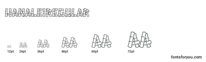HanaleiRegular Font Sizes
