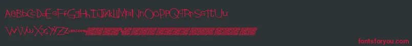 Stringtheory-Schriftart – Rote Schriften auf schwarzem Hintergrund