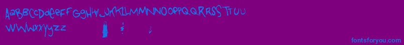 フォントTongoc – 紫色の背景に青い文字
