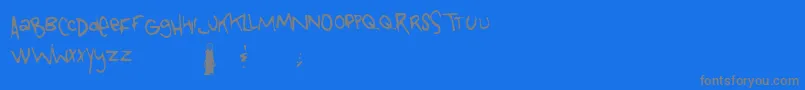 フォントTongoc – 青い背景に灰色の文字