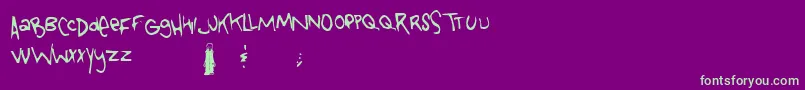 Tongoc Font – Green Fonts on Purple Background