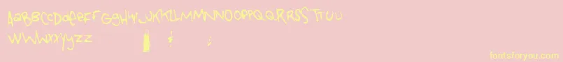 Tongoc Font – Yellow Fonts on Pink Background