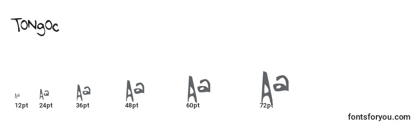 Größen der Schriftart Tongoc
