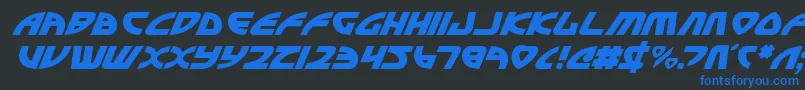 Шрифт OfficerDomenicItalic – синие шрифты на чёрном фоне