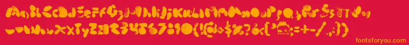MiddleCoveBeachRocks1.0 Font – Orange Fonts on Red Background
