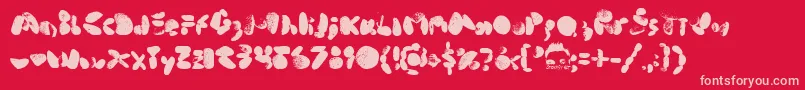 MiddleCoveBeachRocks1.0 Font – Pink Fonts on Red Background
