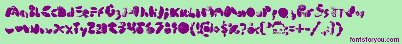 MiddleCoveBeachRocks1.0 Font – Purple Fonts on Green Background
