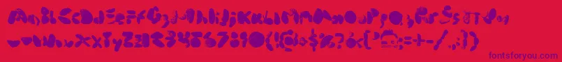フォントMiddleCoveBeachRocks1.0 – 赤い背景に紫のフォント