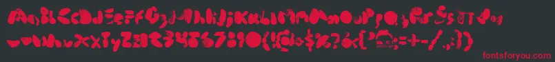 MiddleCoveBeachRocks1.0 Font – Red Fonts on Black Background