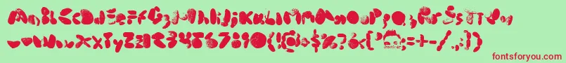 MiddleCoveBeachRocks1.0 Font – Red Fonts on Green Background