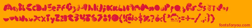 MiddleCoveBeachRocks1.0 Font – Red Fonts on Orange Background