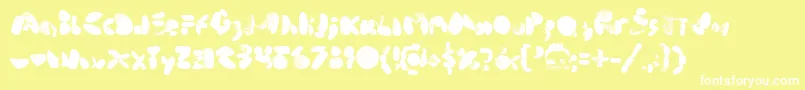 MiddleCoveBeachRocks1.0 Font – White Fonts on Yellow Background