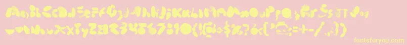 MiddleCoveBeachRocks1.0 Font – Yellow Fonts on Pink Background