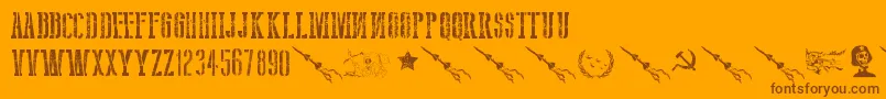 UssrArmy Font – Brown Fonts on Orange Background