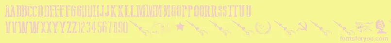 UssrArmy Font – Pink Fonts on Yellow Background