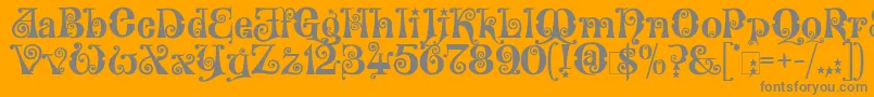 Wonderland Font – Gray Fonts on Orange Background