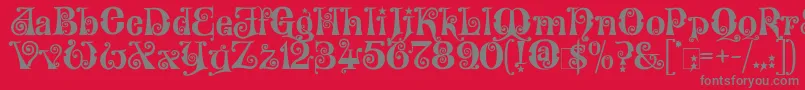 Wonderland Font – Gray Fonts on Red Background