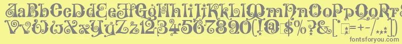 More about Wonderland Font Wonderland Font – Gray Fonts on Yellow Background
