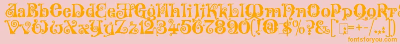 Wonderland Font – Orange Fonts on Pink Background