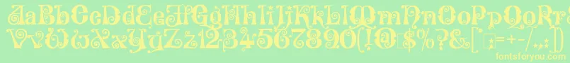 Wonderland Font – Yellow Fonts on Green Background
