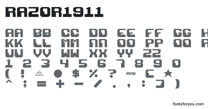 Razor1911 Font – alphabet, numbers, special characters