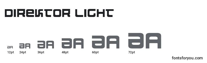 Размеры шрифта Direktor Light