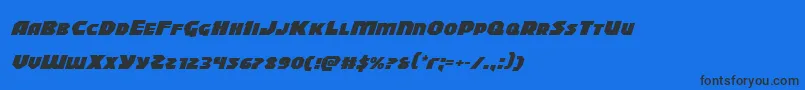 Blitzstrikeexpandital Font – Black Fonts on Blue Background