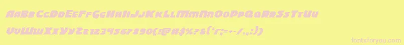 Blitzstrikeexpandital-Schriftart – Rosa Schriften auf gelbem Hintergrund