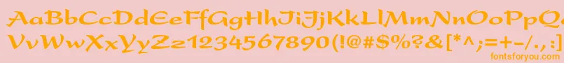 PresentltstdBlack Font – Orange Fonts on Pink Background