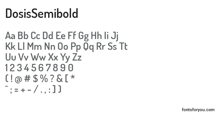 DosisSemibold (111466)-fontti – aakkoset, numerot, erikoismerkit