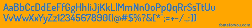 DosisSemibold-Schriftart – Blaue Schriften auf orangefarbenem Hintergrund