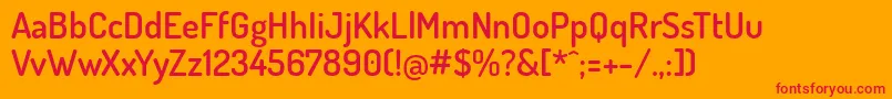 フォントDosisSemibold – オレンジの背景に赤い文字