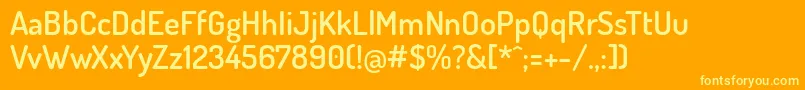 DosisSemibold-Schriftart – Gelbe Schriften auf orangefarbenem Hintergrund