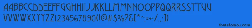 Шрифт Desdac – чёрные шрифты на синем фоне
