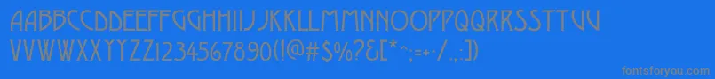 フォントDesdac – 青い背景に灰色の文字