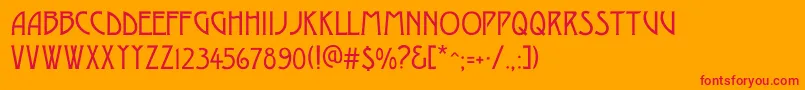 Desdac Font – Red Fonts on Orange Background