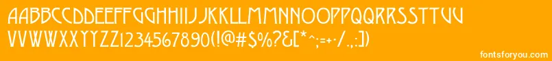 Desdac Font – White Fonts on Orange Background