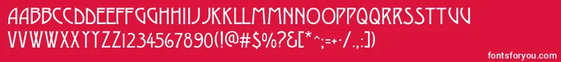 Desdac Font – White Fonts on Red Background
