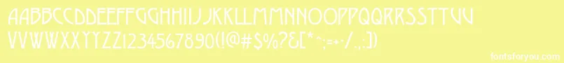 Desdac Font – White Fonts on Yellow Background
