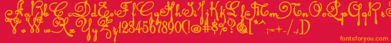 Rhalinab Font – Orange Fonts on Red Background