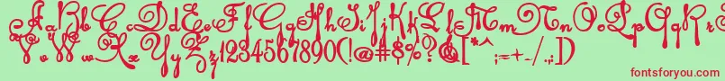 Rhalinab Font – Red Fonts on Green Background