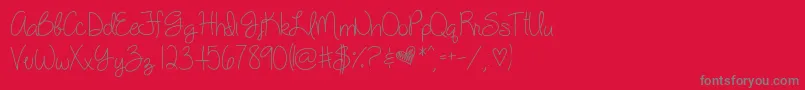 Шрифт MySillyWillyGirl – серые шрифты на красном фоне