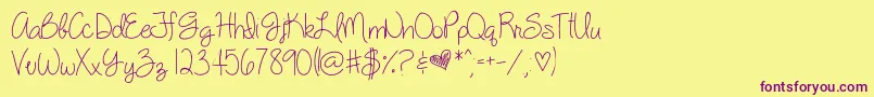 MySillyWillyGirl Font – Purple Fonts on Yellow Background